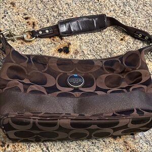 Coach Dark Brown Patterned Handbag